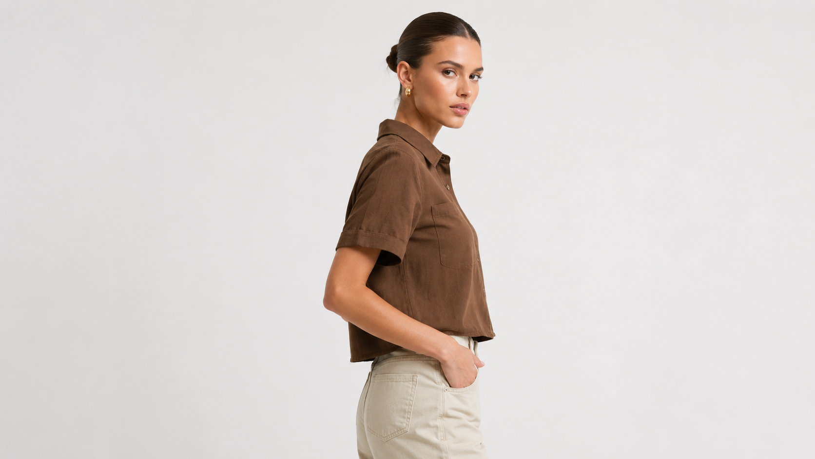Camisa marrom feminina - lorrie 