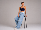 Top Cropped Azul Marinho Essential