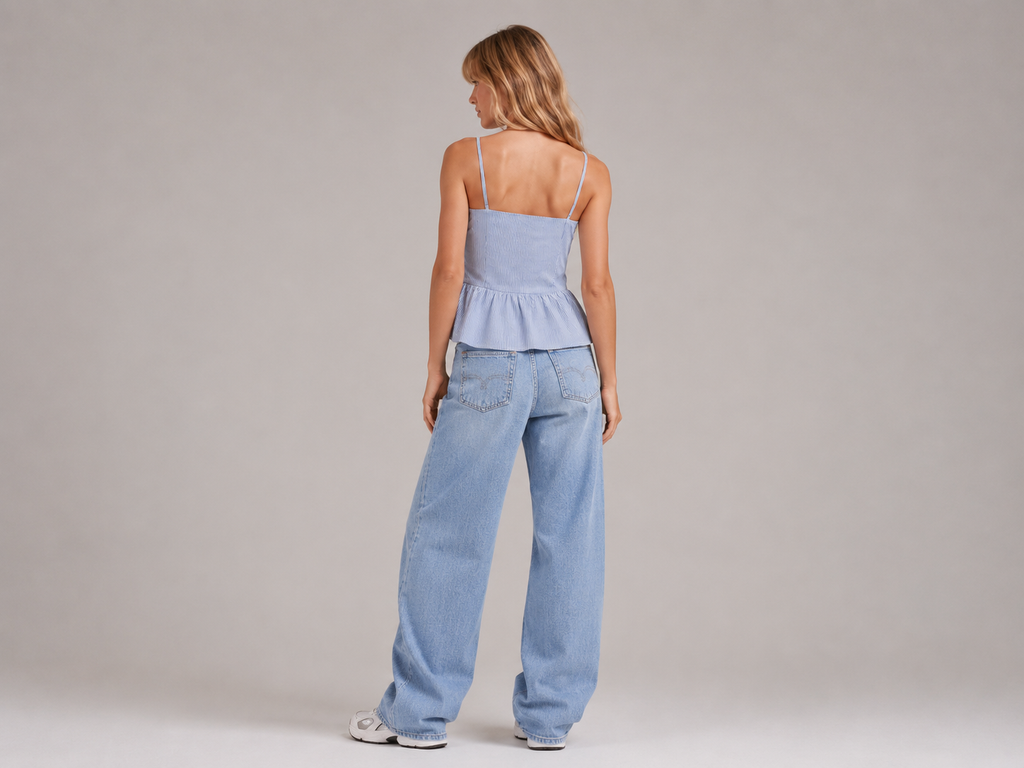Blusa Listrada Azul Maré