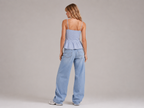 Blusa Listrada Azul Maré