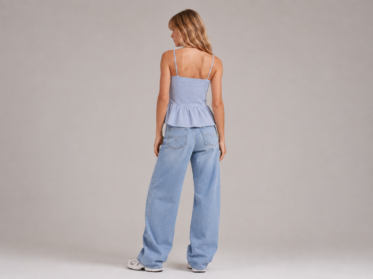 Blusa Listrada Azul Maré