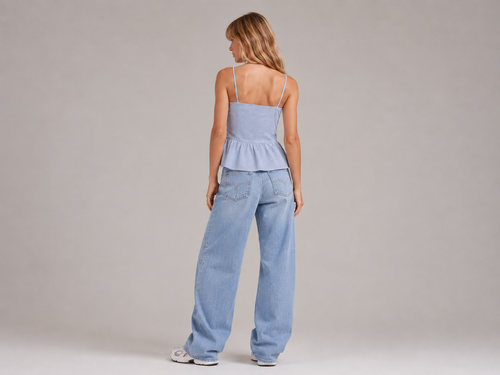 Blusa Listrada Azul Maré
