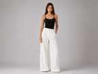 Calça Pantalona Linho Off White Serene