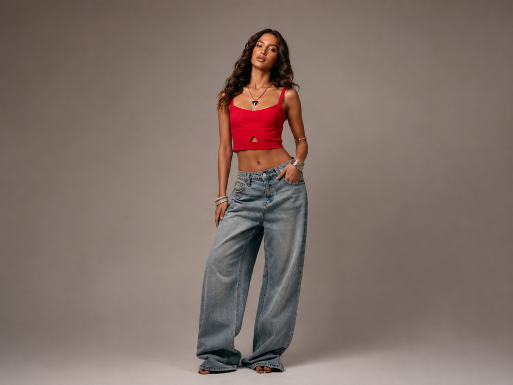 Top Cropped Vermelho Essential