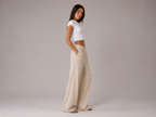 Calça Pantalona Linho Natural Elegance