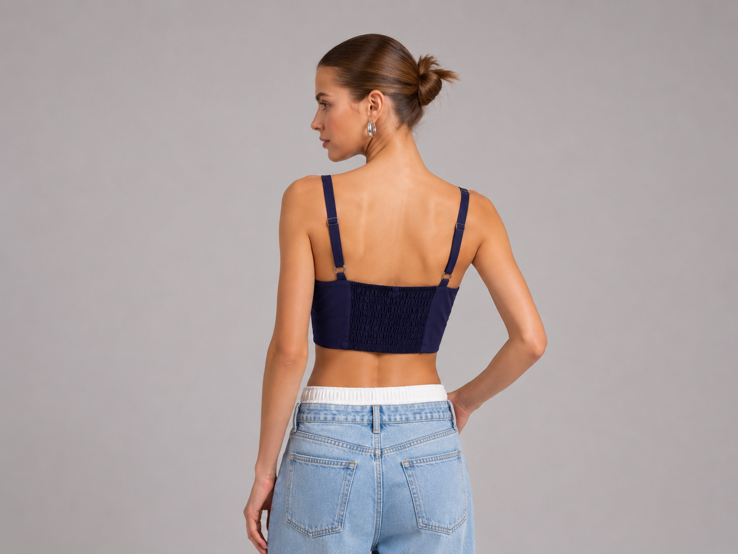 Top Cropped Azul Marinho Essential
