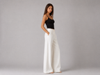 Calça Pantalona Linho Off White Serene