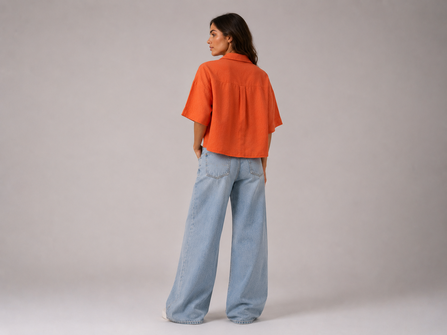 Camisa Linho Laranja Intense