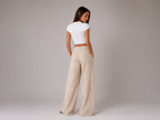 Calça Pantalona Linho Natural Elegance