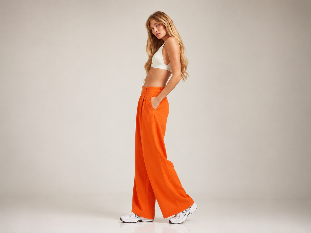 Calça Pantalona Laranja Solar