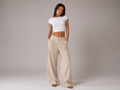 Calça Pantalona Linho Natural Elegance