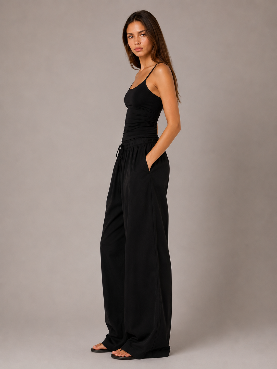 Calça Wide Leg Urban Leather