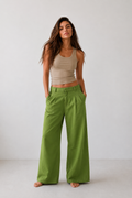 Calça Pantalona Linho Blend Verde Lima