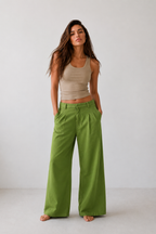 Calça Pantalona Linho Blend Verde Lima