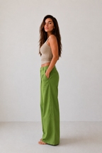 Calça Pantalona Linho Blend Verde Lima