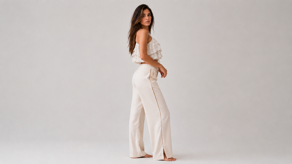 Calça Pantalona Aurora Off-White