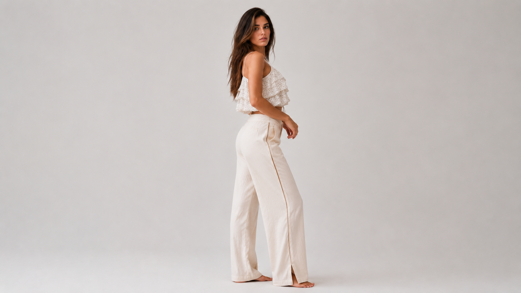 Calça Pantalona Aurora Off-White
