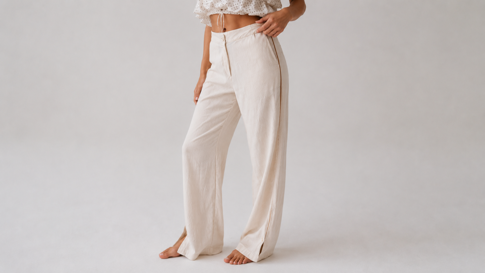 Calça Pantalona Aurora Off-White