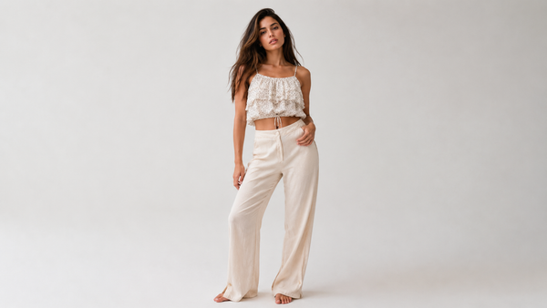 Calça Pantalona Aurora Off-White