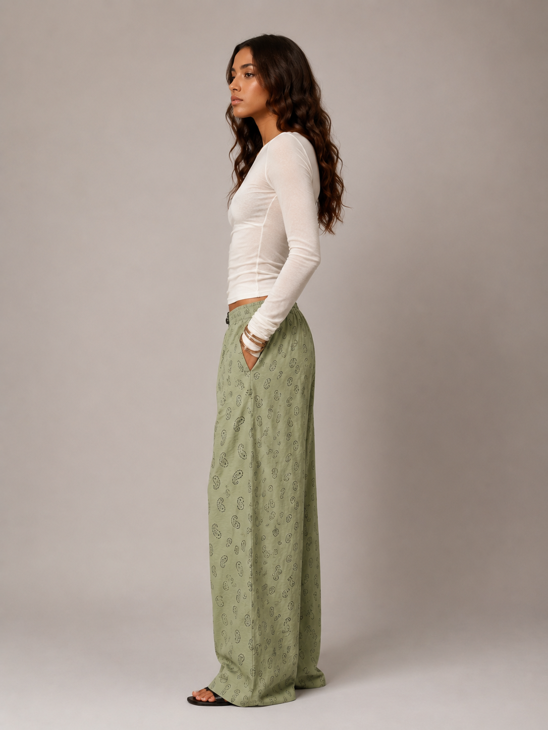 Calça Pantalona Paisley Breeze