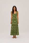 Vestido Midi Estampado Aurora Verde