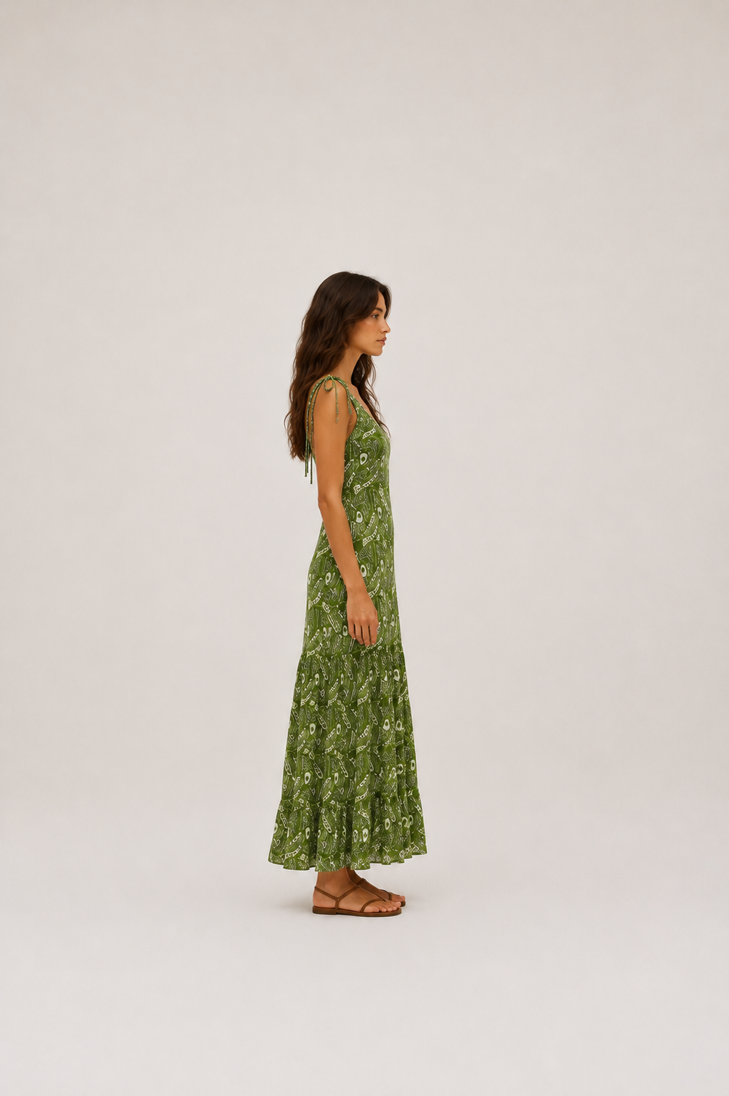 Vestido Midi Estampado Aurora Verde